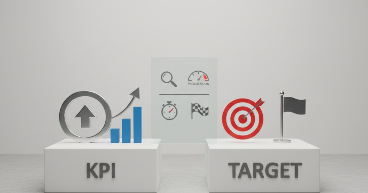 giải thích kpi và target khác nhau như thế nào, so sánh kpi và target