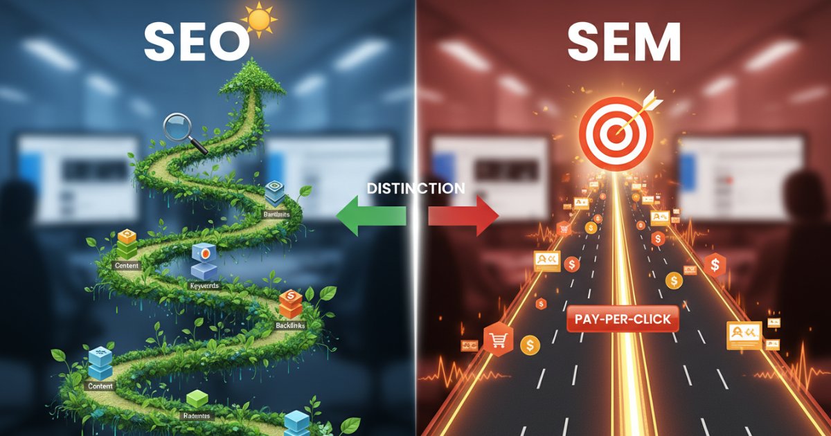 Phân biệt SEM và SEO