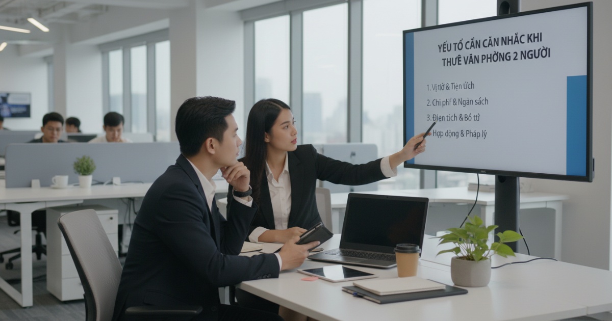Yếu tố cần cân nhắc khi thuê văn phòng 2 người